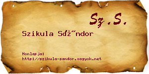 Szikula Sándor névjegykártya