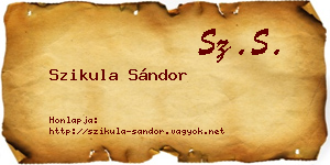 Szikula Sándor névjegykártya