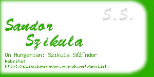 sandor szikula business card